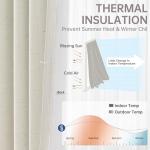 Topfinel 96 Inches Long Pinch Pleated 100% Blackout Curtains,Thermal Insulated Natural Linen Pinch Pleat Viral Drapes with Hooks Rings 2 Panel Sets,Neutral Beige Ivory 8FT Back Tab Window Curtains