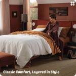 Bedsure Cotton Duvet Cover King - 100% Cotton Waffle Weave Coconut White Duvet Cover King Size, GentleSoft™ and Breathable Bedding Set for All Season, 3 Pieces, 104"x90"