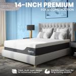 Classic Brands Cool Gel Chill Memory Foam 14-Inch Mattress with 2 BONUS Pillows |CertiPUR-US Certified |Bed-in-a-Box, Queen