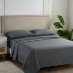 Carressa Linen 100% Egyptian Cotton Queen Sheet Set - 600 Thread Count Egyptian Cotton Queen Sheets Set (4 PC, Graphite Gray), Ultra Soft, Cooling, 16" Deep Pocket Sateen Weave Luxury Hotel Bed Sheet