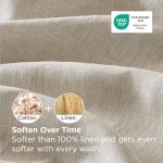 Bedsure Linen Sheets - Queen Size Bed, Blend from Linen Cotton Bedsheets, Breathable Cotton Bedsheets, Gifts for All Seasons, 4 Pieces, Linen