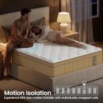 BedStory Extra Firm Queen Size Mattress, 14 Inch Hotel Collection Hybrid Mattress with Extra Lumbar & Shoulder Support, Deep Sleep Comfort, Fiberglass-Free, CertiPUR-US Certified