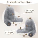 Sasttie Reading Pillow, Pillows for Reading or Relaxing – Ergonomic Support for Head, Neck, Back, and Lumbar, 21-Inch, Dark Grey