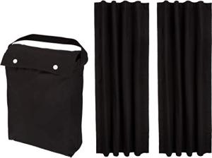 Amazon Basics Portable Energy Saving Noise Reducing Blackout Curtain Shade with Suction Cups, Fits Windows, 50"W x 78"L, Black, 2-Pack