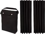 Amazon Basics Portable Energy Saving Noise Reducing Blackout Curtain Shade with Suction Cups, Fits Windows, 50"W x 78"L, Black, 2-Pack