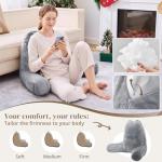 Sasttie Reading Pillow, Pillows for Reading or Relaxing – Ergonomic Support for Head, Neck, Back, and Lumbar, 21-Inch, Dark Grey