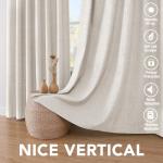 H.VERSAILTEX 100% Blackout Curtains Linen Textured Blackout Curtains for Bedroom Full Light Blocking Thermal Insulated Curtain Panels 84 Inches Long Energy Saving with White Liner, 2 Panels, Ivory