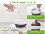 InnoGear Aromatherapy Diffuser & 10 Essential Oils Set, 400ml Diffuser Ultrasonic Diffuser Cool Mist Humidifier with 4 Timers 7 Colors Light Waterless Auto Off for Valentine's Gift, Dark Wood Grain