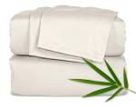 Pure Bamboo King Sheets, Genuine 100% Organic Viscose Derived from Bamboo Bed Sheet Set, Luxuriously Soft & Cooling, Double Stitching, 2 Year Quality Promise (King, Creme)