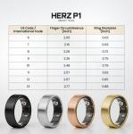 Herz P1 Smart Ring for Women & Men - (Size 9) 24/7 Health Metrics Fitness Ring, Tracks 20+ Biometrics, 6 Day Battery Life, Waterproof Stainless Steel, Free APP for iOS Android, No Subscription