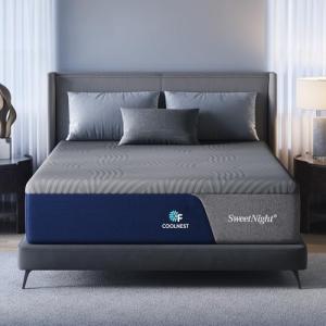 Sweetnight CoolNest Queen Mattress, 14 inch Cooling Queen Size Memory Foam Mattress for Cool Night Sleep, 5-Zone Ergo Support for Pressure Relief, Medium, CertiPUR-US Certified
