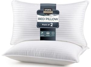 Utopia Bedding Bed Pillows for Sleeping King Size (White), Set of 2, Down Alternative Pillow for Sleeping, Cooling Hotel Quality Pillow Set for Back, Stomach or Side Sleepers
