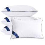 Meoflaw Pillows Standard Size Set of 4,Soft Microfiber Standard Pillows with Hollow Fiber,Hotel Quailty Bed Pillows for Sleeping 4 Pack for Back,Stoamch Sleeper