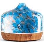 Porseme 500ml Glass Essential Oil Diffuser Aromatherapy Ultrasonic Cool Mist Humidifier 15-21 Running Hours Waterless Auto-Off Air Diffusers for Sleeping Yoga Office Working Spa and Rest (Light Blue)