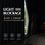 FMFUNCTEX Blue Floral Jacquard Blackout Curtains 84 Inches Long for Bedroom, Scroll Flower Chenille Farmhouse Curtains for Living Room Darkening Thermal Insulated Grommet Window Drapes 2 Panels