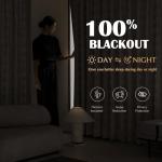 ugoutry 100% Boho Blackout Curtains 84 Inches Long for Bedroom, Black on Beige Patterned Bohemian Curtains for Living Room, Geometric Striped Thermal Insulated Window Drapes Gromment Top 2 Panels