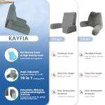Kayfia Reading Pillow, 10 in 1 Back Pillow for Bed Sitting up with Detachable Arms Rest, Back Rest with Gel Memory Foam, Husband Pillow for Reading/Gaming/Working in Bed or Couch 19", Gray