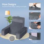 Kayfia Reading Pillow, 10 in 1 Back Pillow for Bed Sitting up with Detachable Arms Rest, Back Rest with Gel Memory Foam, Husband Pillow for Reading/Gaming/Working in Bed or Couch 19", Gray