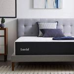 Lucid 14 Inch Memory Foam Mattress - Medium Firm Feel - Infused with Refreshing Bamboo Charcoal and Cooling Gel - Bed in a Box - Temperature Regulating - Pressure Relief - Breathable - Queen Size