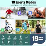 meoonley Kids Watch for Girls Boys with IP68 Waterproof, Girls Watch with 19 Sports Modes, Sleep Tracking, Pedometer, Stopwatch, Kids Activity Tracker Birthday Gifts for Boys Age 6-15 Years Old