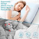 CushyOasis Memory Foam Pillows for Side, Back and Stomach Sleepers, Set of 2, Bed Pillow with Washable Cover and Breathable Mesh, Bed Pillow for Sleeping (Blue，Standard Size)