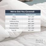 Olive + Crate Cooling Down Alternative Comforter - Hypoallergenic King Size Duvet Insert Lightweight - All Seasons Plush Design Bamboo Comforter - 100% Bamboo Viscose Outer Cover - White 102"x90"