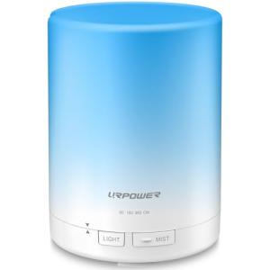 URPOWER 300ml Essential Oil Diffuser: Ultrasonic Aromatherapy Diffuser Quiet Auto Shut-Off, 4 Timer Settings(1H 3H 6H ON) & 7-Color Night Light Humidifier for Yoga Bedroom Living Room Office
