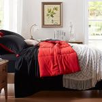 Anluoer Queen Comforter Set 7 Piece, Reversible Bed in a Bag Queen Size, Lightweight Bedding Set with 1 Comforter(88"*88"), 2 Pillow Shams, 2 Pillowcases, 1 Flat Sheet, 1 Fitted Sheet, Red & Black