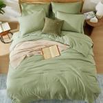 WRENSONGE Queen Comforter Set - 7 Pieces Sage Green Soft Bed in a Bag Queen with Fitted Sheet, Flat Sheet, 2 Pillow Shams, and 2 Pillowcases- Warm Bedding Sets Queen for All Season
