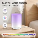 URPOWER 300ml Essential Oil Diffuser: Ultrasonic Aromatherapy Diffuser Quiet Auto Shut-Off, 4 Timer Settings(1H 3H 6H ON) & 7-Color Night Light Humidifier for Yoga Bedroom Living Room Office