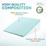 Bedluxe Wedge Pillow, 10 inch Bed Wedge Pillow for Headboard, Pillow Wedge for Acid Reflux Relief, Sleeping, Back Pain Relief, Snoring, Triangle Pillow Wedge, White/Grey