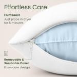 Memory Foam Pillows Queen Size Set of 2 - Cooling Bed Pillows for Sleeping - Back, Stomach, Side Sleeper Firm, Comfy Cool Shredded - 2 Pack, Rayon Derived from Bamboo