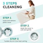 Bedluxe Wedge Pillow, 10 inch Bed Wedge Pillow for Headboard, Pillow Wedge for Acid Reflux Relief, Sleeping, Back Pain Relief, Snoring, Triangle Pillow Wedge, White/Grey