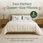 Memory Foam Pillows Queen Size Set of 2 - Cooling Bed Pillows for Sleeping - Back, Stomach, Side Sleeper Firm, Comfy Cool Shredded - 2 Pack, Rayon Derived from Bamboo