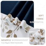 Beauoop Floral 100% Blackout Curtains 84 Inches Long 2 Panels for Bedroom Living Room Tan Brown and White Flower Patterned Room Darkening Thermal Soundproof Grommet Window Treatments Drapes, 52X84