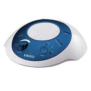 Homedics SoundSleep White Noise Sound Machine, Blue, Small Travel Sound Machine with 6 Relaxing Nature Sounds, Portable Sound Therapy for Home, Office, Nursery, Auto-Off Timer, by Homedics