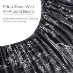 HYPREST Black Sheets Queen,Deep Pocket Sheets, 1800 Thread Count Pattrn Bed Sheets Soft Breathable Cute Printed Boho Farmhouse Bed Sheets, Oeko-Tex Certificated- Up to 18 Inch