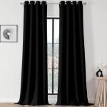 Joydeco Blackout Curtains for Bedroom 120 Inch Long 2 Panels, Room Darkening Grommet Drapes, Thermal Insulated Black Out Drapes, Black Curtains for Living Room