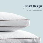 puredown® Goose Feathers and Down Pillow for Sleeping Hotel Collection Bed Pillows, Gusseted, Standard/Queen, Set of 2