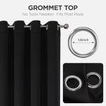 Joydeco Blackout Curtains for Bedroom 120 Inch Long 2 Panels, Room Darkening Grommet Drapes, Thermal Insulated Black Out Drapes, Black Curtains for Living Room