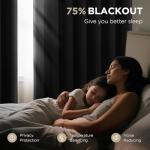 Joydeco Blackout Curtains for Bedroom 120 Inch Long 2 Panels, Room Darkening Grommet Drapes, Thermal Insulated Black Out Drapes, Black Curtains for Living Room