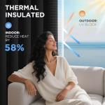 Joydeco Blackout Curtains for Bedroom 120 Inch Long 2 Panels, Room Darkening Grommet Drapes, Thermal Insulated Black Out Drapes, Black Curtains for Living Room