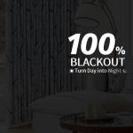 FMFUNCTEX 100% Blackout Curtains for Bedroom, Blue White Tree Curtains 84 Inches Long for Living Room, Grey Farmhouse Room Darkening Window Curtains for Summer Winter 2 Panels Grommet Top