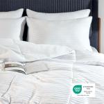 Bedsure Duvet Insert King Size - Lightweight Comforter, Quilted Cooling Duvet Insert, Down Alternative Summer Comforter with 8 Tabs, Ultra Soft Blanket, Striped, Machine Washable, King, 90x102 inches