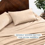 Bare Home Flannel Sheet Set Prints, 100% Cotton, Velvety Soft Heavyweight - Double Brushed Flannel for Extra Softness & Comfort - Deep Pocket - Bed Sheets (Queen, Heathered Oatmeal)