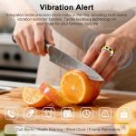 uaue Smart Health Ring for Women Men, Vibration Alert, Touch Control, Fitness Tracker Ring with Sleep/Women's Health/Heart Rate/Steps, IP68 Waterproof for iPhone and Android, Silver 9, No Subscription