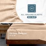 Bare Home Flannel Sheet Set Prints, 100% Cotton, Velvety Soft Heavyweight - Double Brushed Flannel for Extra Softness & Comfort - Deep Pocket - Bed Sheets (Queen, Heathered Oatmeal)