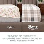 Bare Home Flannel Sheet Set Prints, 100% Cotton, Velvety Soft Heavyweight - Double Brushed Flannel for Extra Softness & Comfort - Deep Pocket - Bed Sheets (Queen, Heathered Oatmeal)