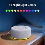 Sound Machine Night Light White Noise Brown Noise Machine 30 Non Looping Sounds 12 Lights 5 Timers 36 Adjustable Volume Memory Function Sleep Sounds Machine for Baby Kids Adult & Home Office Travel