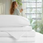 Shilucheng 100% Cotton Queen Size Sheets Set - 600 Thread Count，Luxury Egyptian Cotton Bed Sheets，5-Star Hotel Quality Sheets, Breathable & Cooling, 16 Inch Deep Pocket - 4 Piece (White, Queen)
